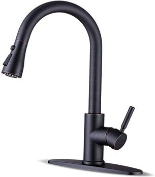 Kitchen faucets with Pull Down Sprayer, Farmhouse Kitchen Faucet Oil Rubbed Bronze Commercial Modern high arc Stainless Steel Single Handle Single Hole for Utility rv Laundry Sinks